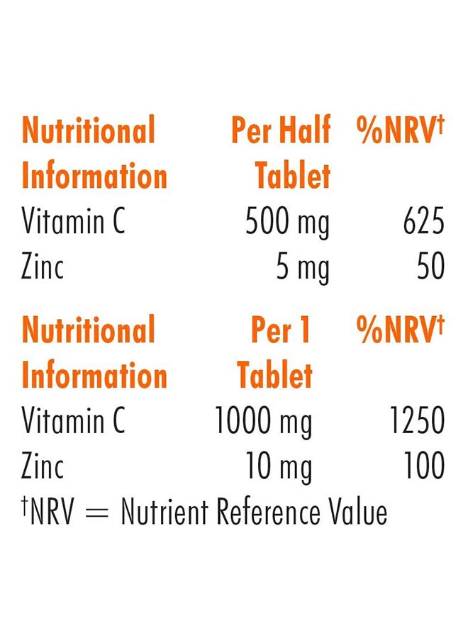 vitamin C Effervescent Tablets with Zinc vitamin C 1000 Mg 20'S