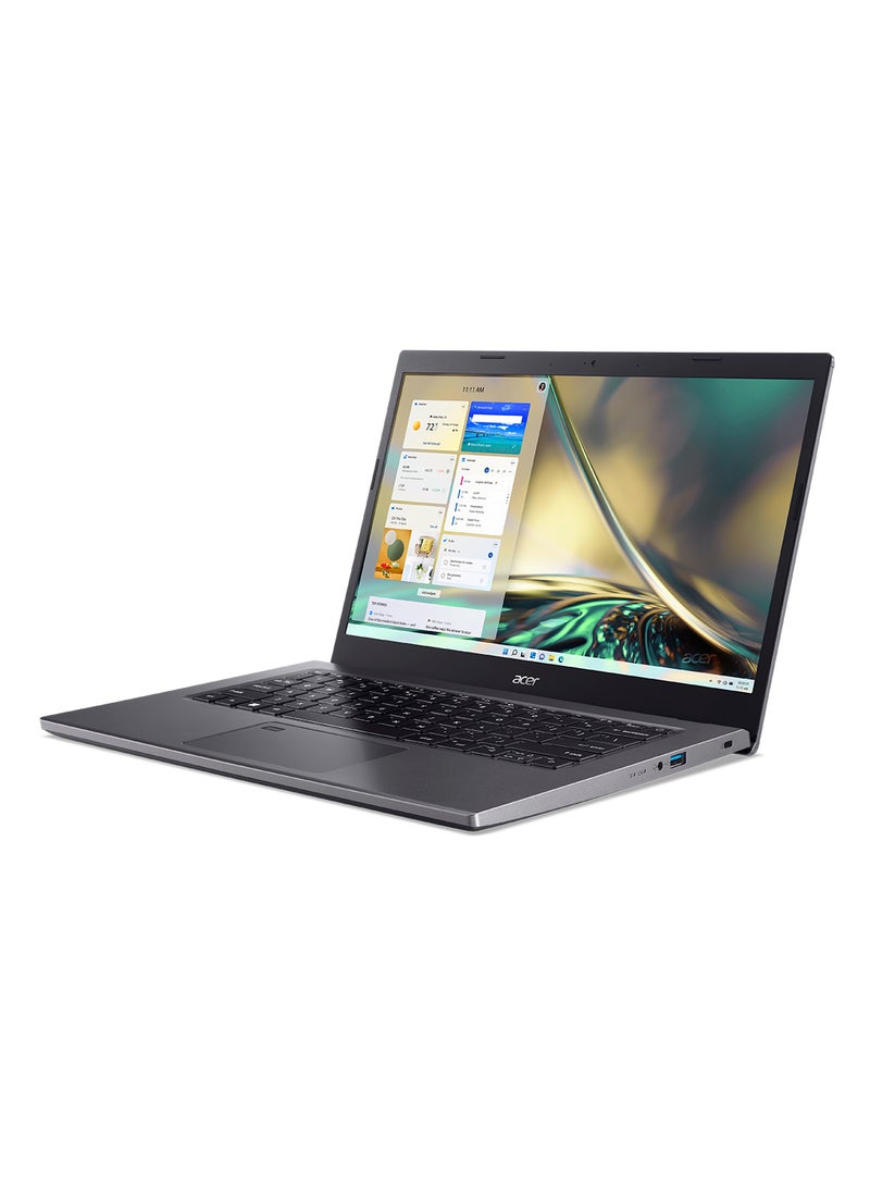 Acer - Aspire 5 A514 Notebook With 12th Gen Intel Core i5-1235U 10 Cores Upto 4.40GHz/8GB DDR4 RAM/512GB SSD/2GB Nvidia MX550 Graphics/14 Inch FHD IPS Display/Win 11 Home/WiFi-6E/FingerPrint/Backlit English/Arabic Steel Gray - Image 1