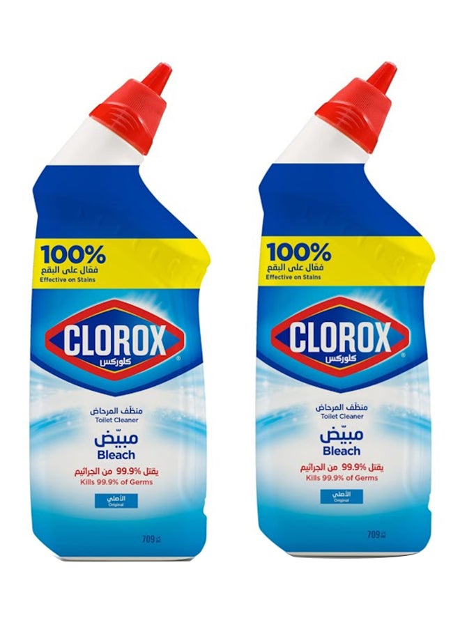 Clorox Liquid Toilet Bleach And Original Cleaner Clear 709ml Pack Of 2