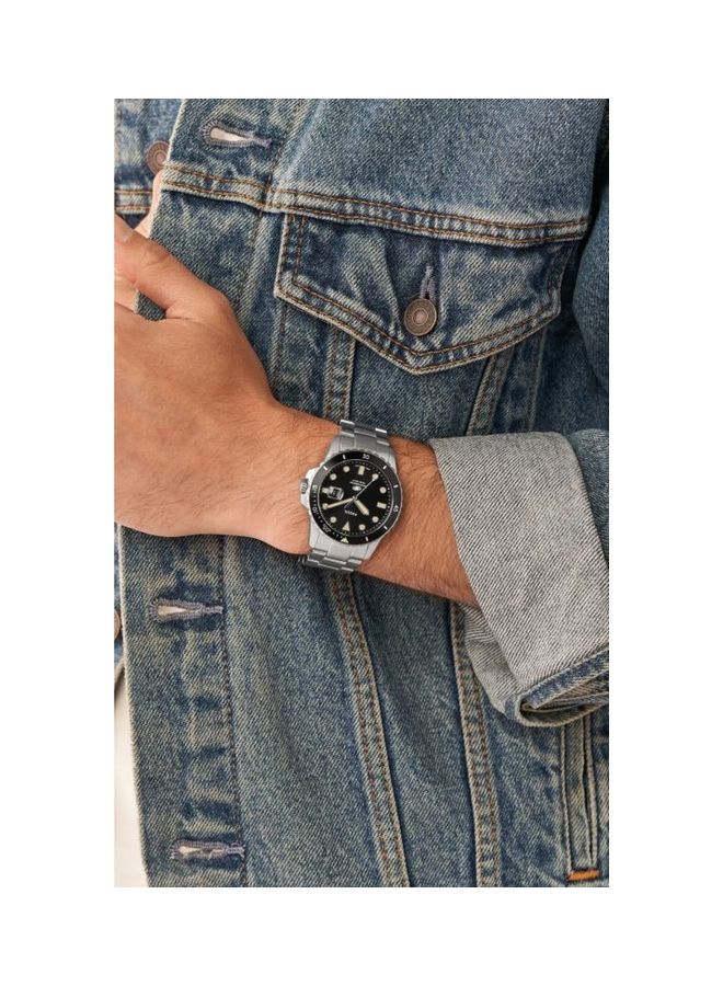 FOSSIL Men's Three Hand Date Stainless Steel Wrist Watch  - Image 4