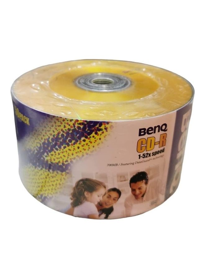 بين كيو مجموعه اقراص من بين كيو 700 ميجابايت / 80 دقيقة تسجيل عبوة 50 قطعة 1-52x ذهبي - Image 2