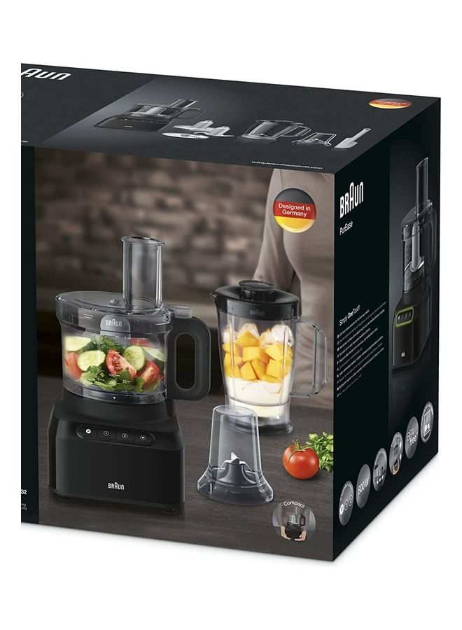 براون - محضر طعام 7 في 1 800.0 W FP3132BK أسود - Image 1