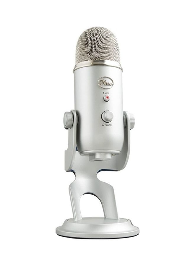 Logitech USB Microphone For Recording Streaming Gaming Podcasting On PC Condenser Mic Logitech Blue-Yeti -Silver Silver - Image 1