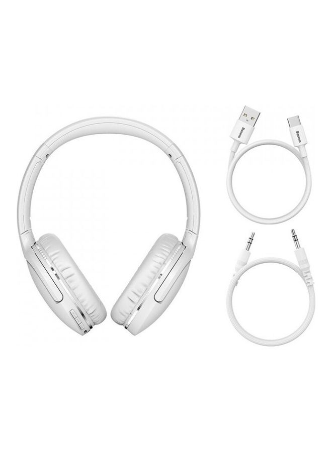 بيسوس - سماعات رأس لاسلكية Encok D02 Pro Bluetooth V5.3، سماعة رأس رياضية قابلة للطي، سماعة رأس للألعاب بدون استخدام اليدين لأجهزة iPhone وAndroid لون أبيض - Image 1