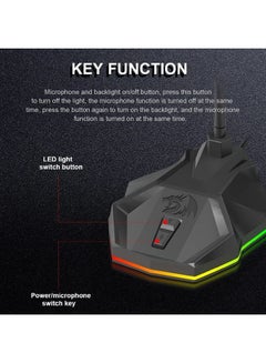 ريدراجون ميكروفون GM99 ستيكس بإضاءة RGB وبمنفذ USB مناسب للبث، والألعاب، والكمبيوتر المكتبي، والتسجيل في الاستوديو، وسكايب لجهاز الكمبيوتر/اللابتوب  - Image 4