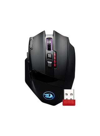 Redragon M801 Gaming Mouse LED RGB Backlit MMO 9 Programmable Buttons with Macro Recording Side Buttons Rapid Fire for Windows PC (Wireless, Black) - v1673785474/N53354651A_1