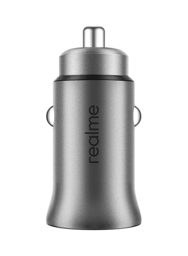 realme 33W Car Charger Metal Dual USB Port Fast Charging Socket Adapter Silver  - Image 4