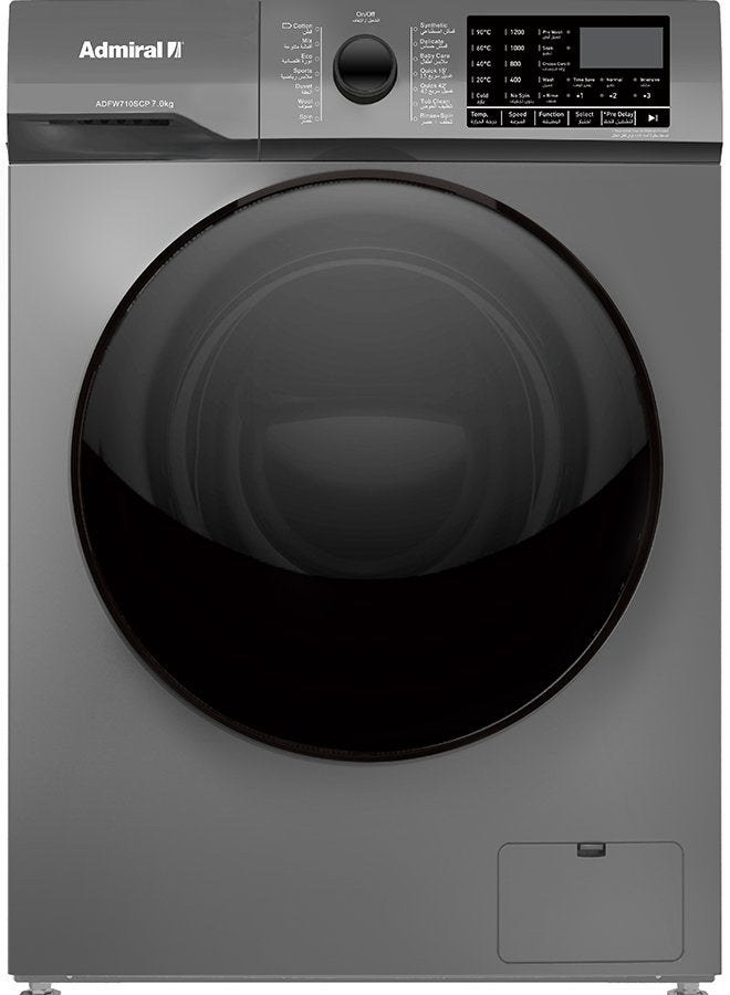Admiral - 7KG Front Load Washing Machine, 1200RPM, Auto Restart, Universal Motor, LED Display, Child Lock 7 kg ADFW710SCP Silver - Image 1