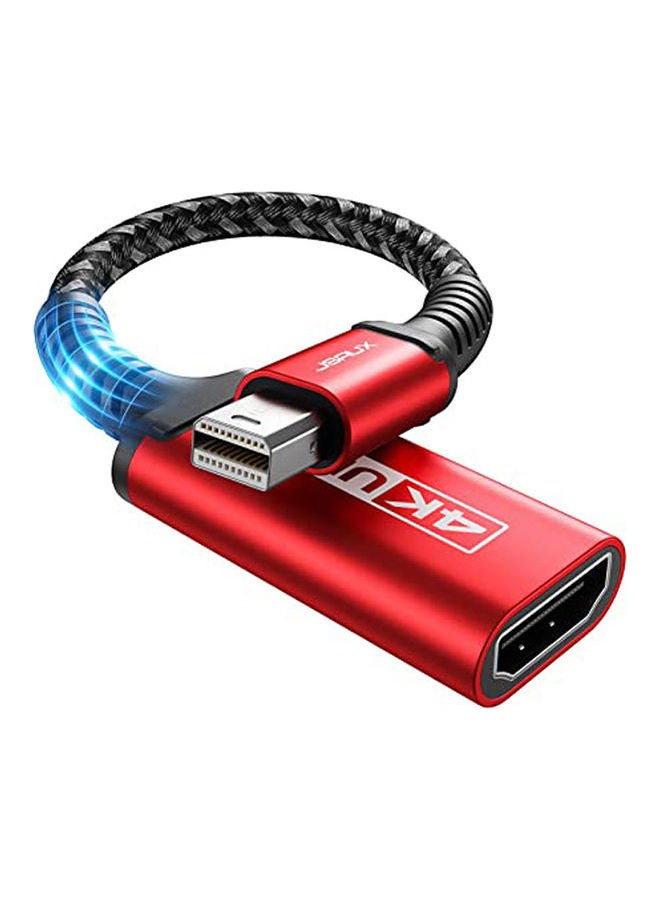 Mini Dp-Hdmifemaleadapter Flex Series .21M Red