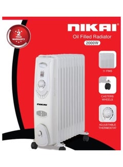 NIKAI Room Heater 2000 W NOH839A White  - Image 2