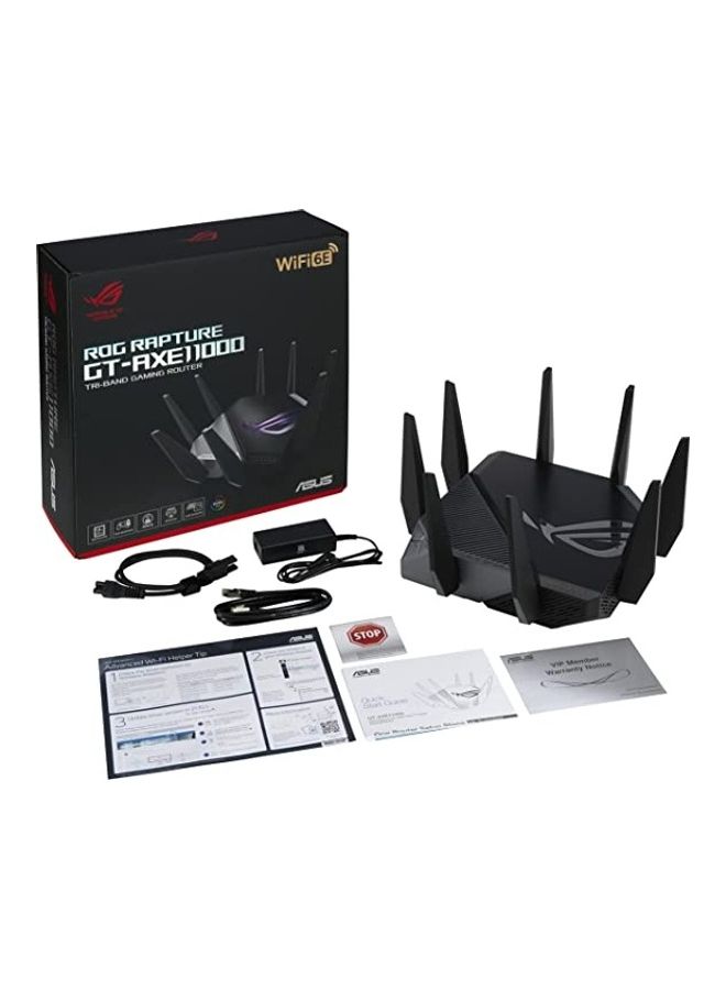 ASUS - ROG Rapture GT-AXE11000 Tri-band WiFi 6E Gaming Router, New 6GHz Band, WAN Aggregation, 2.5G Port, Lifetime Free Internet Security, Mesh Wifi Support black - Image 1