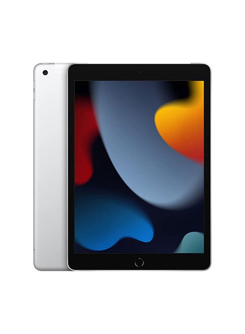 iPad 2021 (9th Generation) 10.2-Inch, 64GB, WiFi, 4G LTE, Silver With Facetime - Middle East Version
