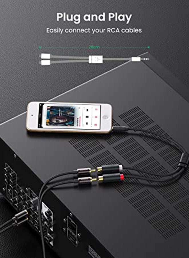 Ugreen 3.5Mm Male To 2Rca Female Cable 25Cm Black  - Image 5