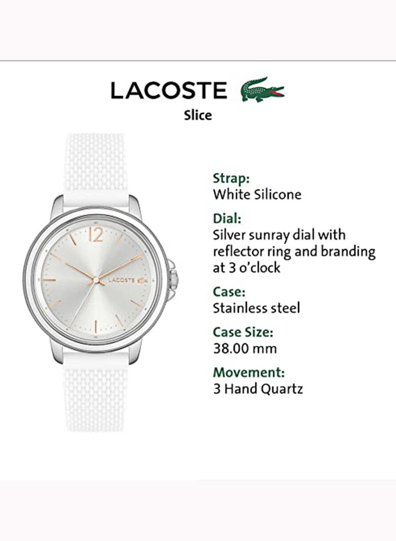 LACOSTE Women's Slice  Silver White Dial Watch - 2001197  - Image 5