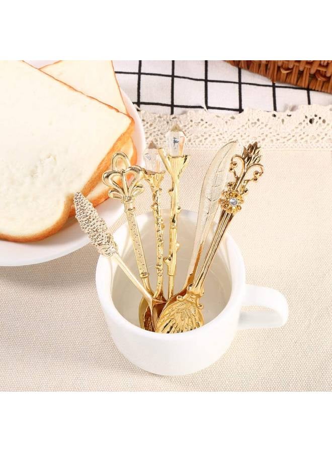 Generic - 6-Piece Royal Style Mini Coffee Spoons And Fork Set Gold 11.8 x 2cm - Image 1