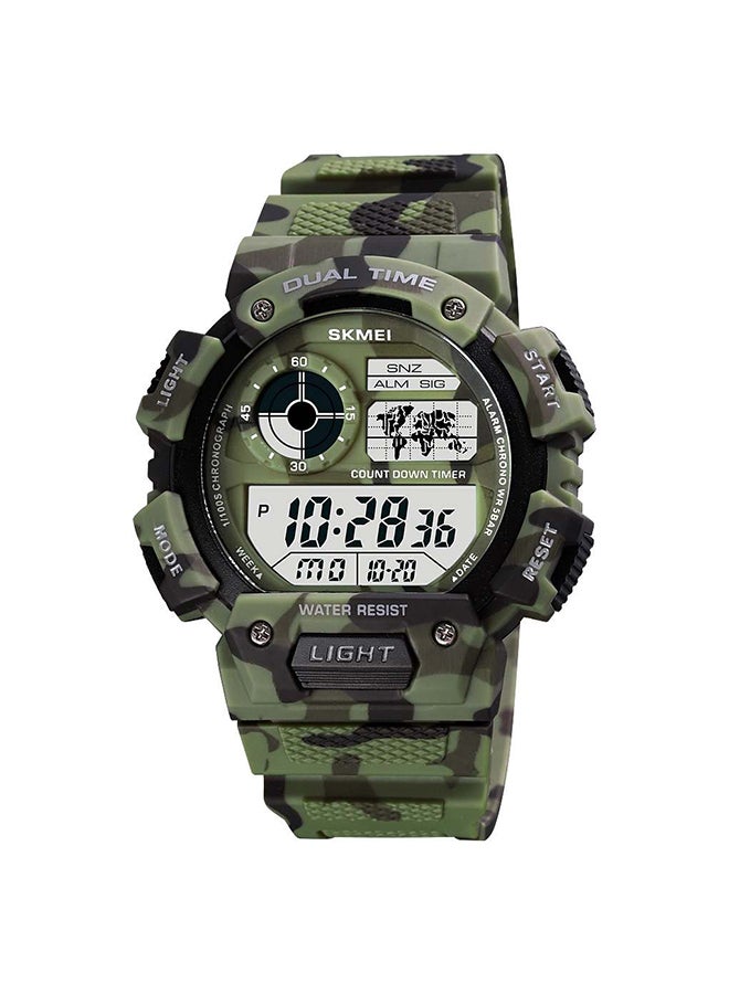 سكمي ساعة يد رياضية عصرية رياضية مزدوجة الوقت مقاومة للماء طراز 3271CMGN للرجال - Image 1