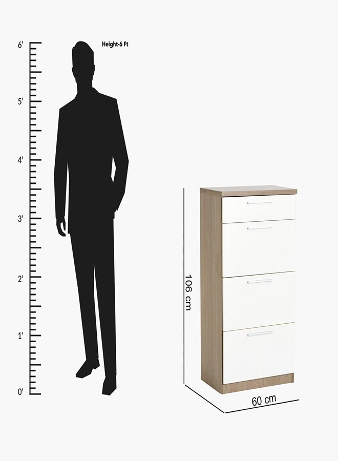 Home Box - Ireland Chest of 4-Drawers White/Brown - Image 1