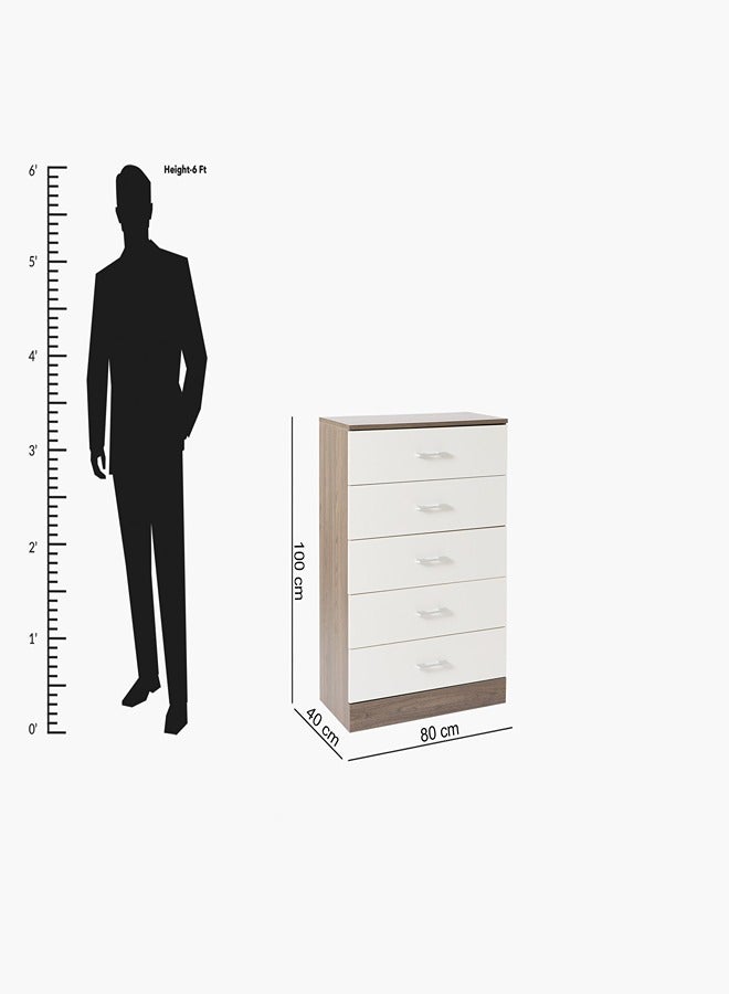Home Box - Zegna 5-Drawers Chest Multicolour 100 x 80cm - Image 1