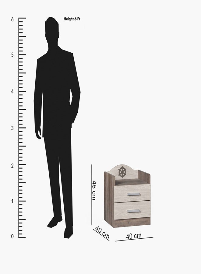 Home Box Sailor Nightstand Beige/Brown 40x45x40cm - Image 5