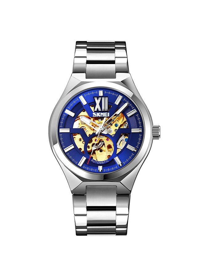 SKMEI Men's Fashion  Mechanical Top Brand Luxury Stainless Steel Band Automatic  Watch 8529SIBU  - Image 1