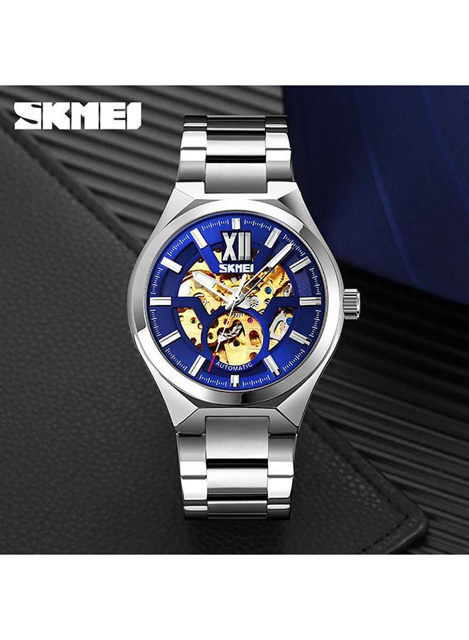 SKMEI Men's Fashion  Mechanical Top Brand Luxury Stainless Steel Band Automatic  Watch 8529SIBU  - Image 3