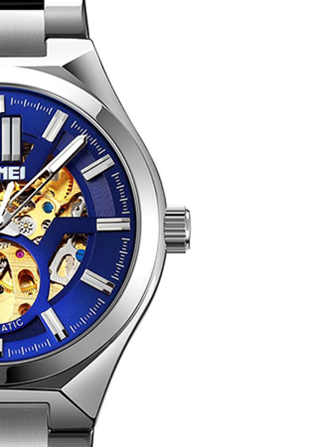 SKMEI Men's Fashion  Mechanical Top Brand Luxury Stainless Steel Band Automatic  Watch 8529SIBU  - Image 5