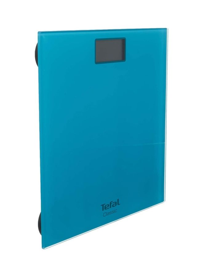 Tefal CLASSIC Digital Bathroom Scale Large Backlit Display 160 kg Capacity Body Weight Scale 100 g Graduation Ultra Slim Automatic On Tempered Glass Platform Batteries Included 31 x 31 cm PP1500V0 Turquoise - Image 1