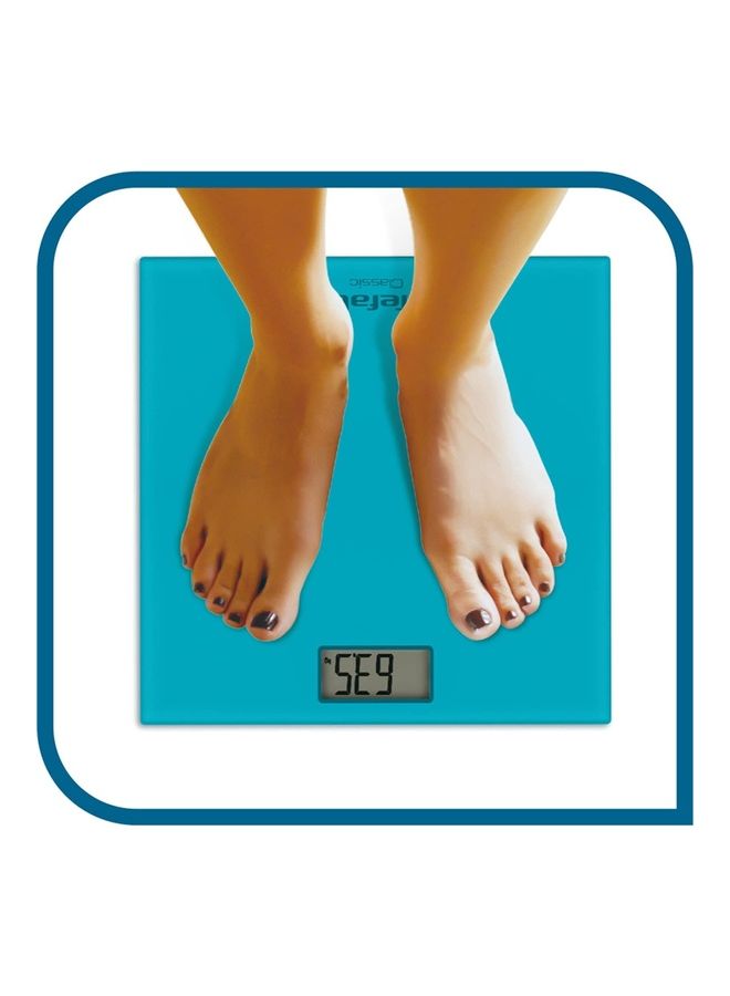 Tefal CLASSIC Digital Bathroom Scale Large Backlit Display 160 kg Capacity Body Weight Scale 100 g Graduation Ultra Slim Automatic On Tempered Glass Platform Batteries Included 31 x 31 cm PP1500V0 Turquoise - Image 3