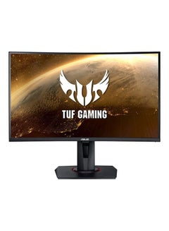 شاشة الألعاب المنحنية TUF Gaming VG27WQ مقاس 27 بوصة WQHD (2560x1440)، 165 هرتز (أعلى من 144 هرتز)، ضبابية حركة منخفضة للغاية، مزامنة متكيفة، Freesync Premium، 1 مللي ثانية (MPRT)، DisplayHDR 400 أسود أسود