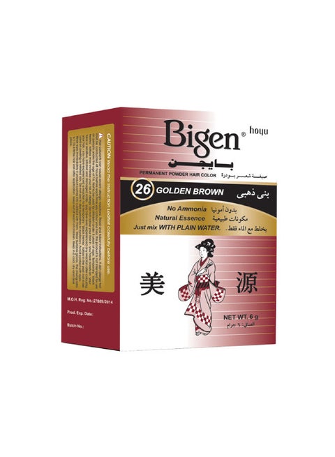 Bigen Permanent Powder Hair Color Golden Brown NO.26