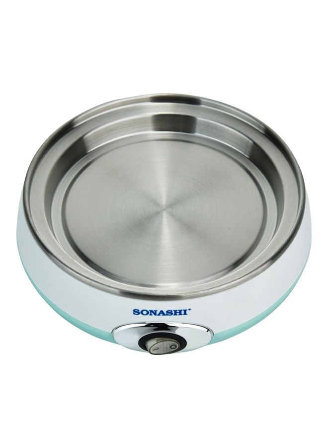 SONASHI - Electrical Egg Boiler - Cooks 7 Eggs at one time | Stainless-Steel Heating Plate with Unbreakable Cover, Measuring Cup and Egg Bowl | Food Grade Material 360 W SEB-77 Blue - Image 1