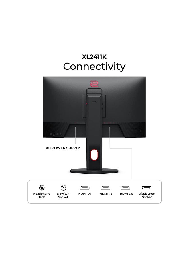 شاشة ZOWIE XL2411K-B مقاس 24 بوصة لألعاب الرياضات الإلكترونية عالية الدقة مع معدل استجابة 144 هرتز و1 مللي ثانية / ارتفاع قابل للتعديل / منفذ DisplayPort HDMI خالي من الوميض أسود - v1674131492/N46434819A_2