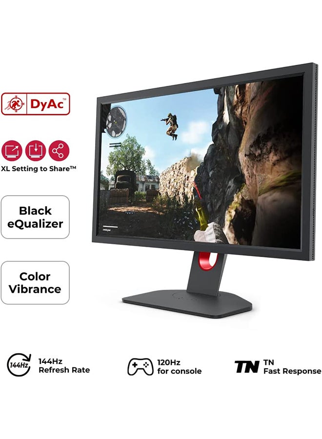 بين كيو - شاشة ZOWIE XL2411K-B مقاس 24 بوصة لألعاب الرياضات الإلكترونية عالية الدقة مع معدل استجابة 144 هرتز و1 مللي ثانية / ارتفاع قابل للتعديل / منفذ DisplayPort HDMI خالي من الوميض أسود - Image 1