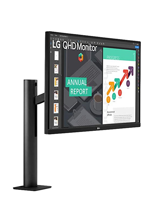 LG - LG 27QN880-B  27" Ergo QHD (2560 x 1440)  IPS Display, VESA Display HDR 400, 5ms (GtG at Faster), Display, HDMI, USB Type-C, sRGB 99% with HDR10 Black - Image 1