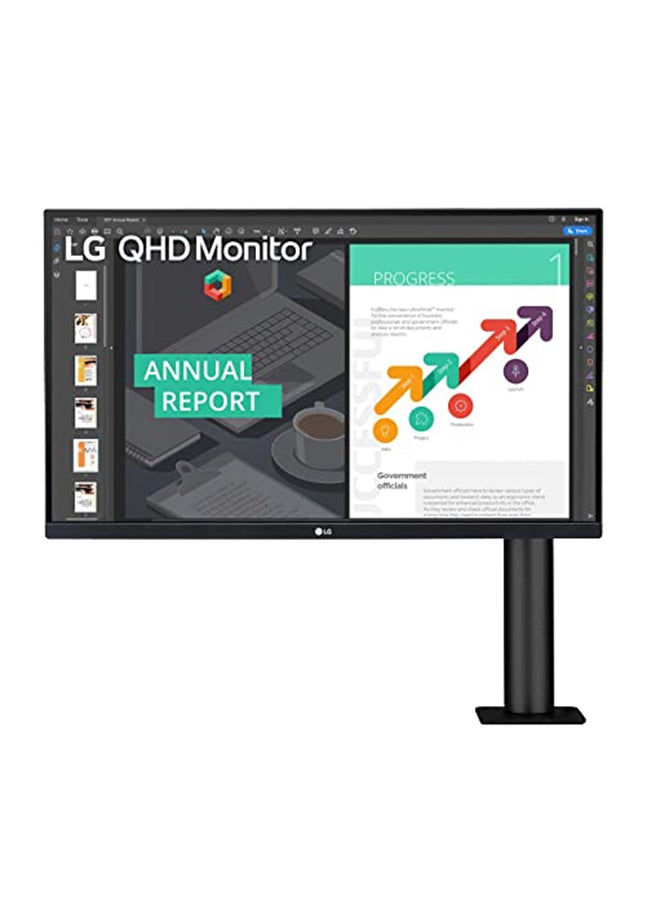 LG - LG 27QN880-B  27" Ergo QHD (2560 x 1440)  IPS Display, VESA Display HDR 400, 5ms (GtG at Faster), Display, HDMI, USB Type-C, sRGB 99% with HDR10 Black - Image 1