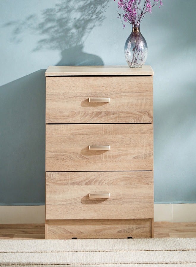 Home Box Cooper 3-Drawer Young Dresser | Dressing Table | Vanity Table | Makeup Table Brown 70x70x42.3cm - Image 1