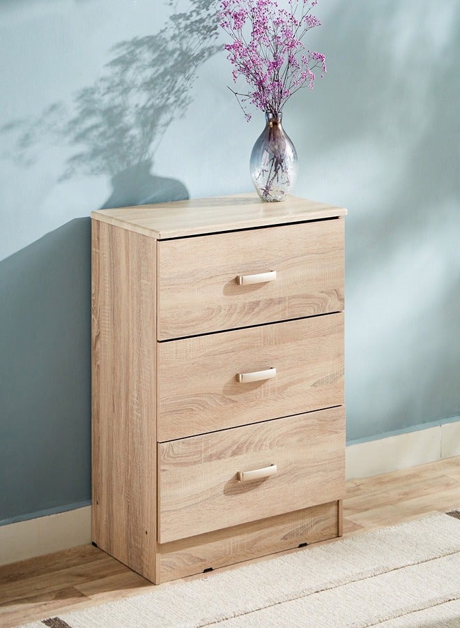 Home Box Cooper 3-Drawer Young Dresser | Dressing Table | Vanity Table | Makeup Table Brown 70x70x42.3cm - Image 2
