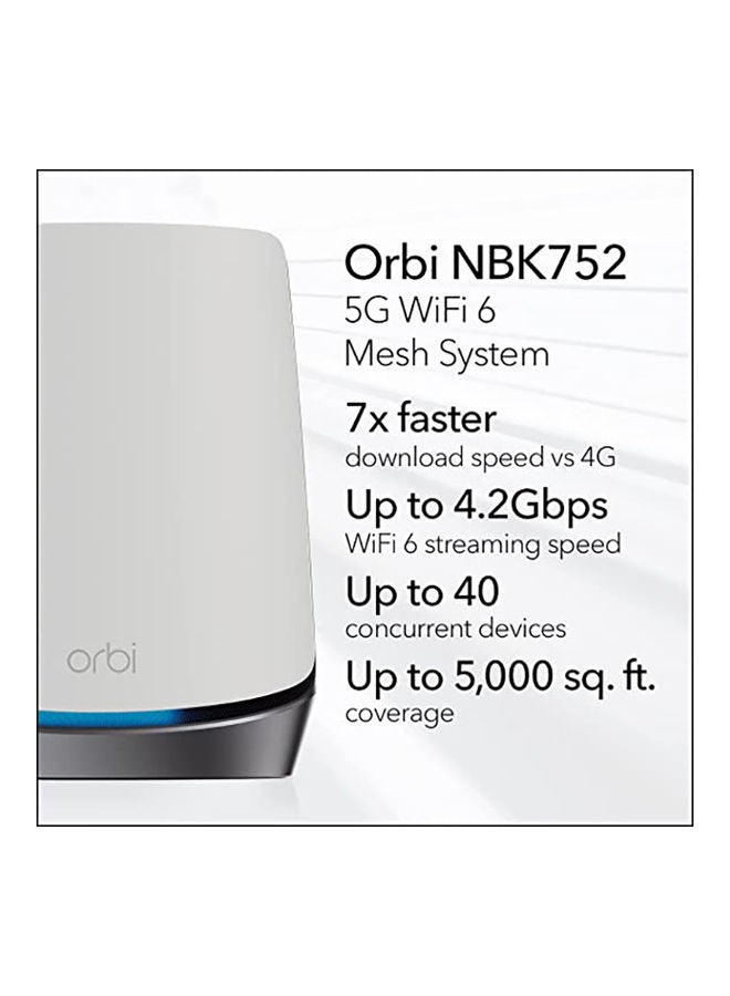 NETGEAR - Orbi WiFi 6E Mesh System (RBKE963) – Quad-Band WiFi 6E Router with 2 Satellites | Coverage up to 7,500 sq. ft, 200 Devices | Ultra-Fast Speeds up to 10.8Gbps (AXE11000) | Simple Set Up grey - Image 1