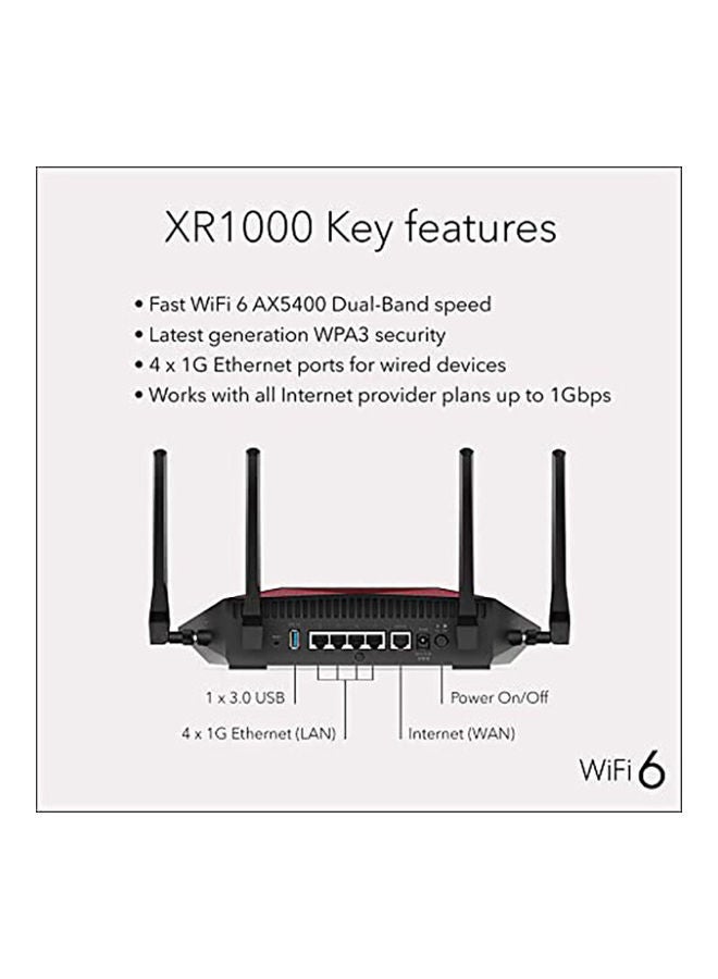 NETGEAR - Nighthawk Pro Gaming 6-Stream WiFi 6 Router (XR1000) - AX5400 Wireless Speed (up to 5.4Gbps) | DumaOS 3.0 Optimizes Lag-free Server Connections | Compatible with Playstation 5 black - Image 1