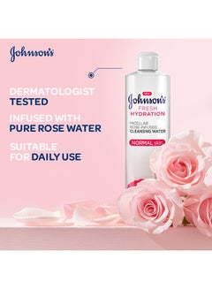 Johnson's Fresh Hydration Micellar Rose-Infused Cleansing Water 400ml  - Image 3