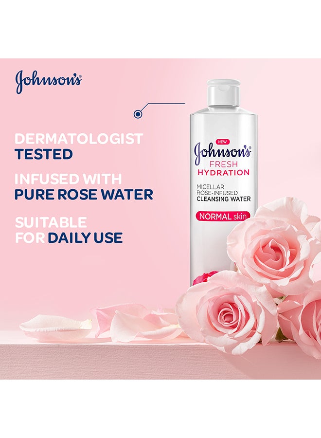 Johnson's Fresh Hydration Micellar Rose-Infused Cleansing Water 400ml  - Image 3