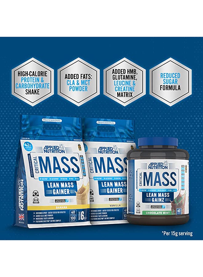 Applied Nutrition - Critical Mass Lean Gainz Banana Protein Powder -40 Scoops-2.4Kg - Image 1