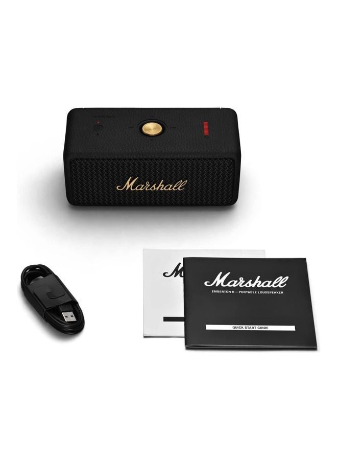 Marshall - Emberton II Portable Bluetooth Speakers Water Resistant Wireless 30 Plus Hour Of Playtime Black/Brass - Image 1