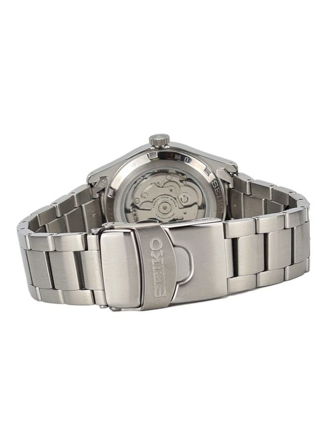 سيكو ساعة يد 5 سبورتس بعقارب وسوار من الستانلس ستيل بتصميم دائري مقاس 39 مم - لون فضي - طراز SRPG27K1 للرجال - Image 3