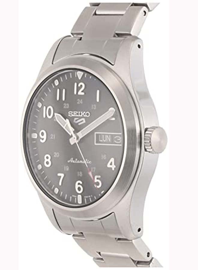 سيكو ساعة يد 5 سبورتس بعقارب وسوار من الستانلس ستيل بتصميم دائري مقاس 39 مم - لون فضي - طراز SRPG27K1 للرجال - Image 4