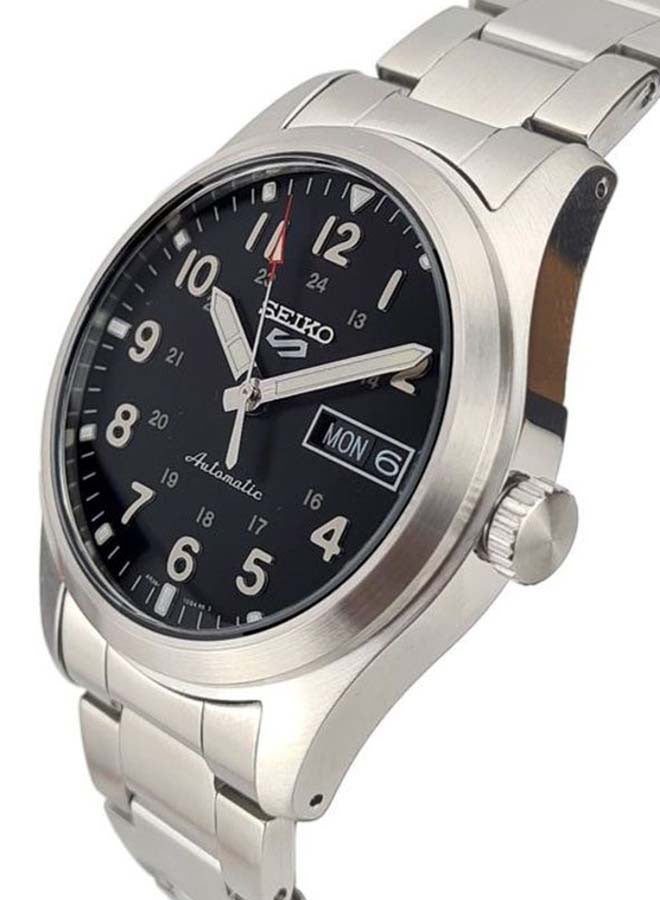 سيكو ساعة يد 5 سبورتس بعقارب وسوار من الستانلس ستيل بتصميم دائري مقاس 39 مم - لون فضي - طراز SRPG27K1 للرجال - Image 2