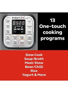 Instant Pot DUO 6, (6-Quart), 7-In-1 Multi-Use Electric Programmable Pressure Cooker, Multicooker, 13 Smart Programs, Stainless Steel Inner Pot And Advanced Safety Protection 5.7 L 1000 W INP-112-0027-01 Black & Stainless steel  - Image 4