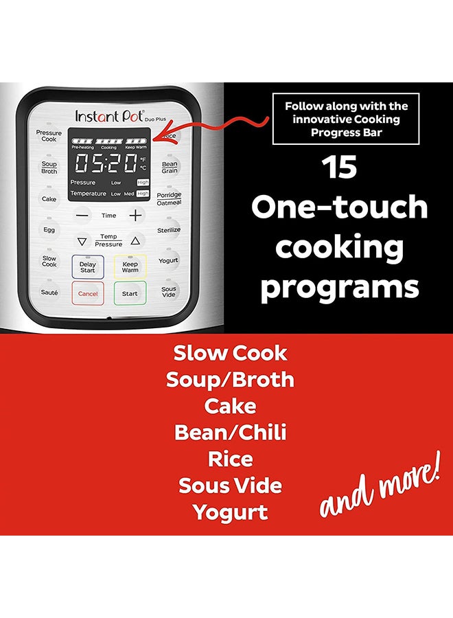 Instant Pot - DUO plus 6,9-in-1 Multi-Use Electric Programmable Pressure Cooker, Multicooker, 15 Smart Programs, Stainless Steel Inner Pot And Advanced Safety Protection 5.7 L 1000 W INP-112-0029-01 Black & Stainless steel - Image 1