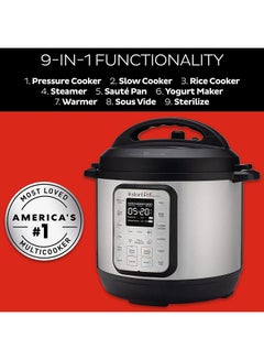 Instant Pot DUO plus 8, 9-in-1 Multi-Use Electric Programmable Pressure Cooker, Multicooker, 15 smart programs, inner pot, Advanced Safety Protection 8 L 1200 W INP-113-0008-01 Black & Stainless steel  - Image 2