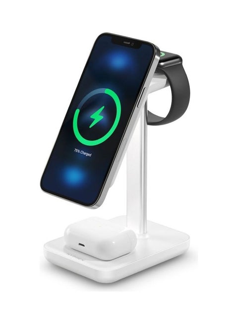 MagSafe 3 in 1 Charger - White,fast charging ,USB-C adaptor included .simaltaneous charging and protection from overcharging and over heating white